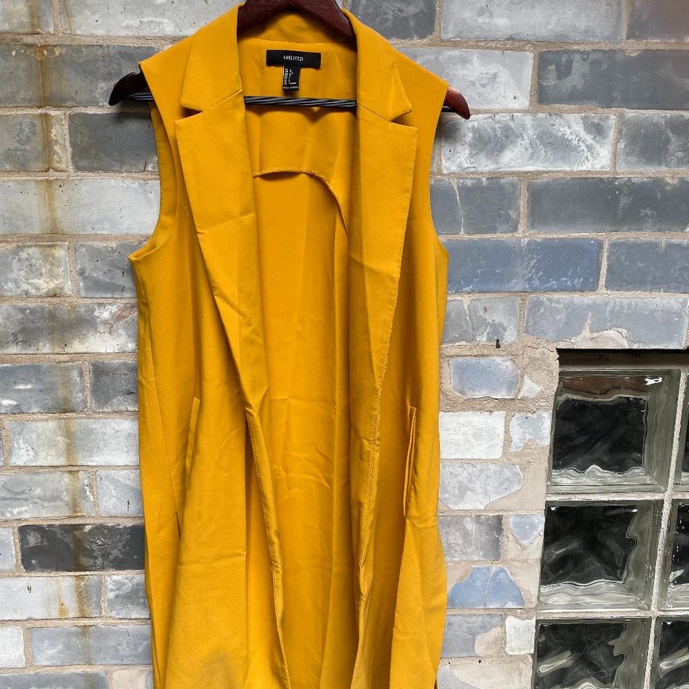 Forever21 Mustard Yellow Trench Vest (L)